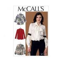 mccalls ladies easy sewing pattern 7436 notch neck blouse tops