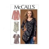mccalls ladies easy sewing pattern 7437 asymmetrical overlay tops tuni ...