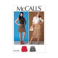 mccalls ladies easy sewing pattern 7438 overlay pleat fringe skirts