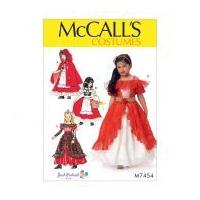 McCalls Girls Sewing Pattern 7454 Dress Up Costumes with Attached Petticoat & Cape