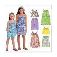 mccalls girls easy sewing pattern 5797 tops dresses shorts pants