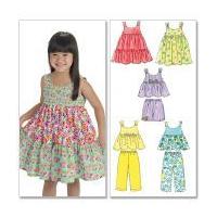 McCalls Childrens Easy Sewing Pattern 6017 Tops, Dresses, Shorts & Pants