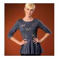 mccalls ladies easy sewing pattern 7021 peplum ruffle tops tunics