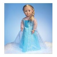 McCalls Doll Clothes Easy Sewing Pattern 7065 Elsa Ice Princess Costumes