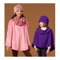 mccalls girls learn to sew easy sewing pattern 7012 ponchos hat scarf