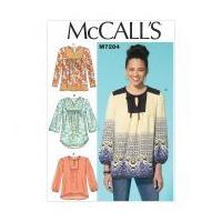 McCalls Ladies Easy Sewing Pattern 7284 Very Loose Fitting Blouse Tops