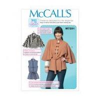 McCalls Ladies Easy Learn To Sew Sewing Pattern 7291 Capeletes, Waistcoat & Belt