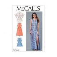 McCalls Ladies Easy Sewing Pattern 7385 Gathered, Seam Detail Tops & Dresses