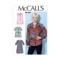 McCalls Ladies Easy Sewing Pattern 7324 Half Placket Tops & Tunic