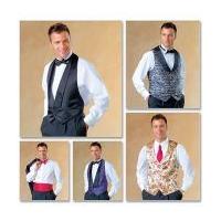 McCalls Men's Sewing Pattern 4321 Smart Waistcoat, Bowtie & Cummerbund