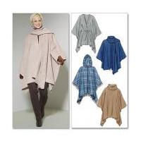 mccalls ladies easy sewing pattern 6209 ponchos belt