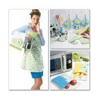mccalls homeware easy sewing pattern 6479 apron towel bags potholders