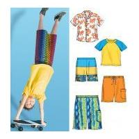 McCalls Childrens Easy Sewing Pattern 6548 Boys Shirt, Top & Shorts