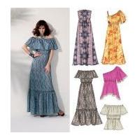 McCalls Ladies Easy Sewing Pattern 6558 Elasticized Tops & Dresses