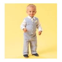 McCalls Toddlers Easy Sewing Pattern 6873 Boys Waistcoat, Shirt, Shorts, Pants, Tie & Pocket Square