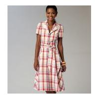 McCalls Ladies Sewing Pattern 6891 Shirt Style Dresses & Sash