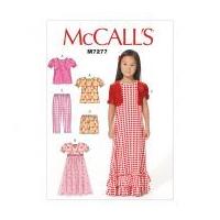 McCalls Girls Easy Sewing Pattern 7277 Top, Dress, Short & Pants