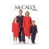 McCalls Family Easy Sewing Pattern 7299 Pyjamas & Nightshirt