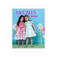 McCalls Girls Easy Sewing Pattern 7343 Contrast Bodice Dresses