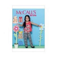 McCalls Girls Easy Sewing Pattern 7346 Overlay Tops, Yoked Dresses, Shorts & Pants