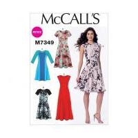 McCalls Ladies Petite Sizes Easy Sewing Pattern 7349 Fit & Flare Dresses