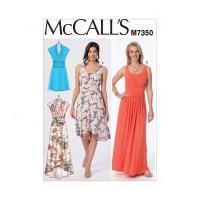 mccalls ladies easy sewing pattern 7350 gathered scoop neck surplice d ...