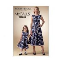 McCalls Ladies & Girls Easy Sewing Pattern 7354 Matching Back Wrap Dresses