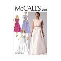 McCalls Ladies Easy Sewing Pattern 7355 Crop Top & Gathered Skirts