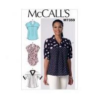 McCalls Ladies Easy Sewing Pattern 7359 V Neck Dolman Sleeve Tops