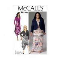 McCalls Ladies Easy Sewing Pattern 7367 Shrug & Surplice Dresses