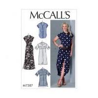 McCalls Ladies Easy Sewing Pattern 7387 Button Down Top, Tunic, Dresses & Belt