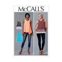 mccalls ladies easy sewing pattern 7389 sleeveless tops with overlays