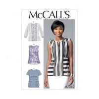 mccalls ladies easy sewing pattern 7390 split neck seam detail tops