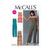 McCalls Ladies Petite Sizes Easy Sewing Pattern 7394 Sleeveless, Pleated Romper & Jumpsuits