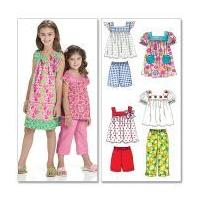 McCalls Childrens Easy Sewing Pattern 6022 Tops, Dresses, Shorts & Pants