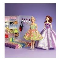 McCalls Crafts Sewing Pattern 6903 Doll Clothes, Accessories, Display Boxes & Hangers