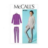 McCalls Ladies Easy Sewing Pattern 7294 Casual Jacket, Top & Leggings