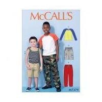 mccalls boys easy sewing pattern 7379 raglan sleeve tank tops cargo sh ...