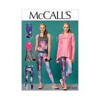 mccalls ladies sewing pattern 7446 sports jacket tops tunic leggings