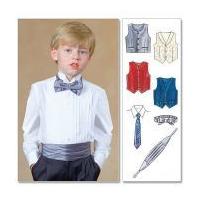 mccalls boys sewing pattern 7223 waistcoats cummerbund bow tie necktie