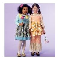 McCalls Girls Easy Sewing Pattern 7183 Top, Pinafore Dresses & Pants