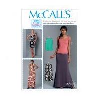 McCalls Ladies Easy Learn to Sew Sewing Pattern 7386 Knit Tank Top, Dresses & Skirts