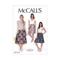 mccalls ladies easy sewing pattern 7414 knee midi length a line skirts