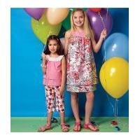 mccalls girls easy sewing pattern 7148 tops dresses shorts capris