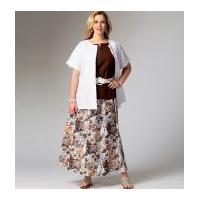 McCalls Ladies Plus Size Easy Sewing Pattern 6970 Shirt, Top, Skirt & Pants