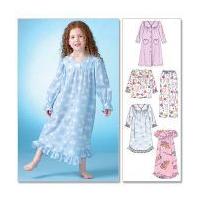 McCalls Girls Easy Sewing Pattern 7221 Dressing Gown & Pyjamas