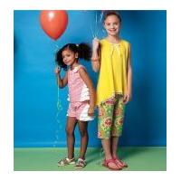 McCalls Girls Easy Sewing Pattern 7149 Tops, Tunics, Shorts & Capris
