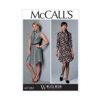 mccalls ladies sewing pattern 7380 button up collared dresses