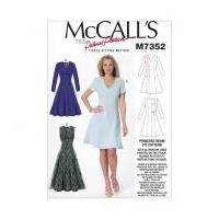 mccalls ladies easy sewing pattern 7352 jewel v neck fit flare dresses