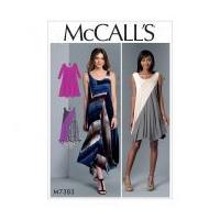 McCalls Ladies Easy Sewing Pattern 7383 Diagonal Seam Dresses
